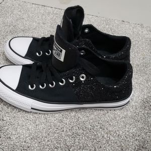 Black glitter converse all star. Size 7